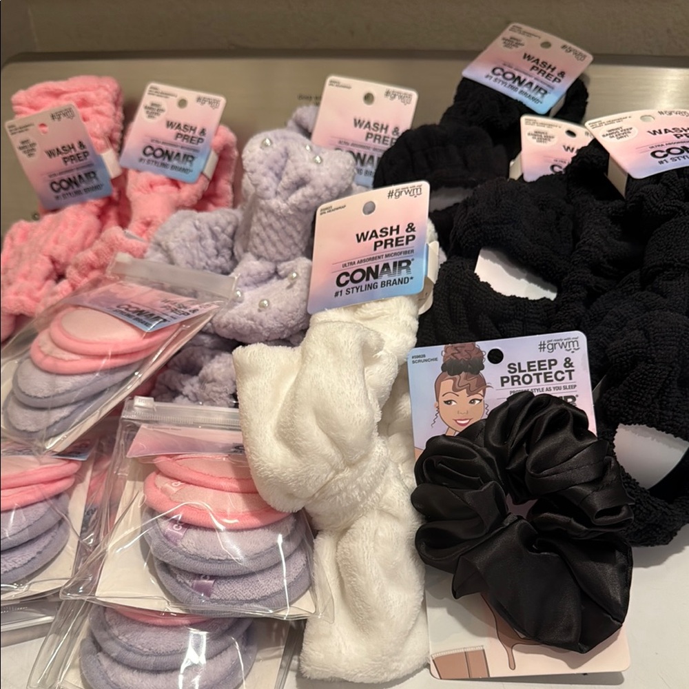 Kids Hair Accessories Set - Black, Pink, White